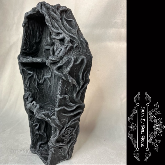 Gothic Coffin Shelf Decor Ornament Snake Occult Halloween Nightmare - Picture 6 of 14